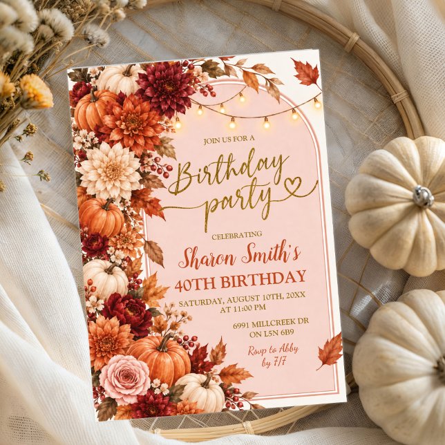 Fall Boho Rustic Birthday Party invitation (Creator Uploaded)