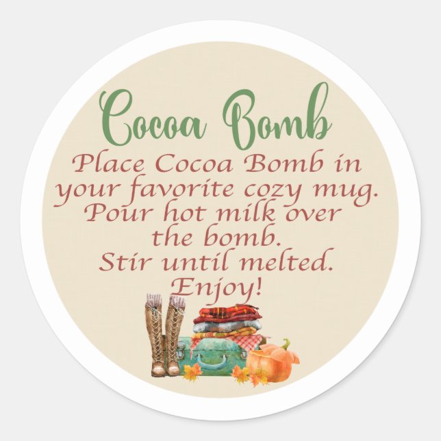 FALL bomb, cocoa bomb label (Front)