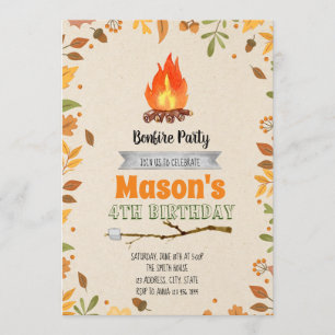 Fall bonfire party invitation