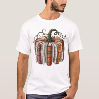 Fall Book Pumpkin, Cozy Autumn Reading T-Shirt