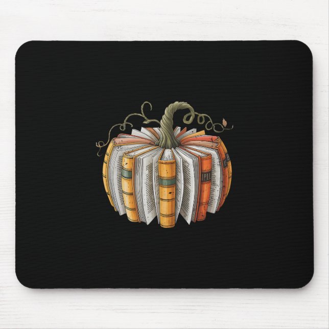 Fall Book Pumpkin Halloween Teacher Librarian Than Mouse Mat (Front)