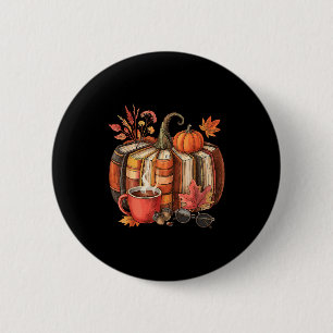 Fall Book Pumpkin Retro Reading Halloween Teacher  6 Cm Round Badge