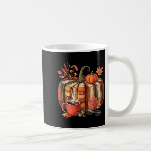 Fall Book Pumpkin Retro Reading Halloween Teacher Coffee Mug