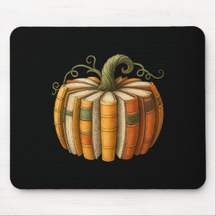 Fall Book Pumpkin Retro Reading Halloween Teacher Mouse Mat