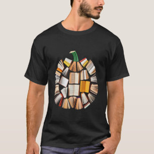 Fall Book Pumpkin Retro Reading Halloween Teacher T-Shirt