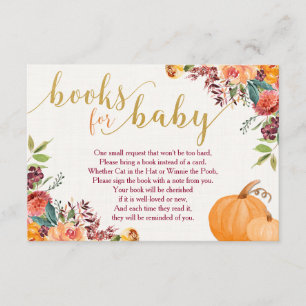 Fall books for baby, pumpkin book request inserts
