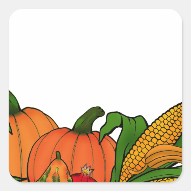 fall border square sticker (Front)