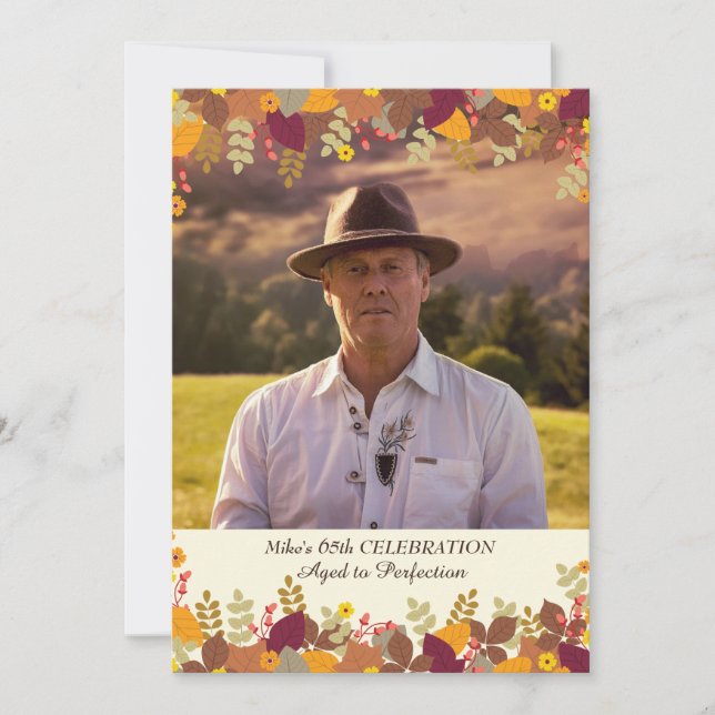 Fall Borders Photo Invitation (Front)