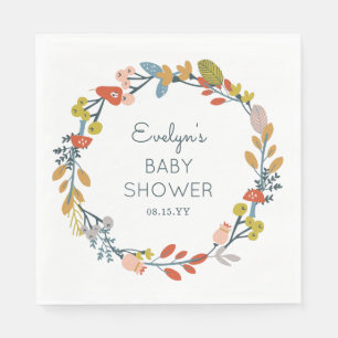 Fall Botanical Baby Shower Napkin
