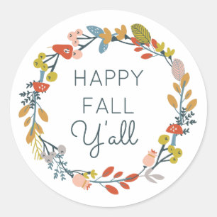 Fall Botanical Classic Round Sticker