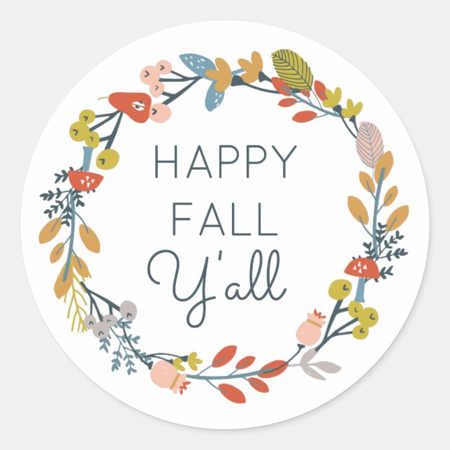 Fall Botanical Classic Round Sticker (Front)