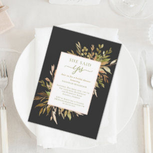 Fall Botanical Greenery Bridal Shower Invitation