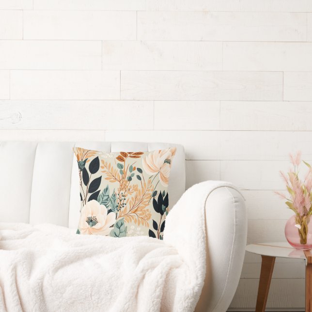 Fall Botanical Seamless Floral Pattern  Cushion (Couch)