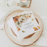 Fall Botanical Wedding Personalised Napkin<br><div class="desc">Fall Botanical Wedding Personalised paper napkins designed with Watercolor Pumpkin and Fall foliage. Matching items in our store Rustic Fall Wedding Collection Collection. Cava Party Design</div>