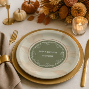 Fall Botanical Wedding Suite Paper Plate
