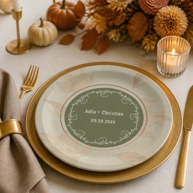 Fall Botanical Wedding Suite Paper Plate (Creator Uploaded)