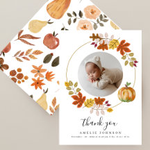 Fall Botanicals Pumpkin Baby Shower Photo