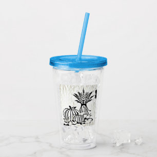 Fall Bounty Sketch Acrylic Tumbler
