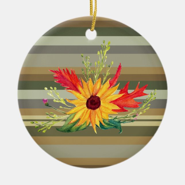 Fall Bouquer Sunflower Autumn Decorative  Ornament (Front)