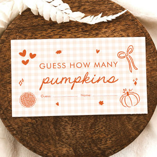 Fall Bow Hand Drawn Guess How Many Pumpkins Game Enclosure Card