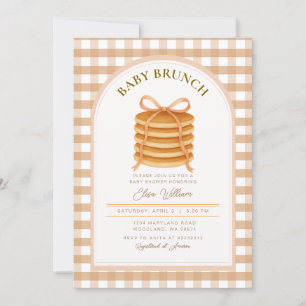 Fall Bow Pancake Baby Shower Brunch  Invitation