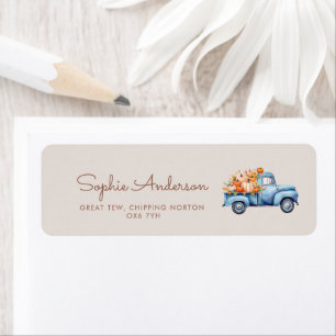 Fall Boy Baby Shower Blue Pumpkin Truck