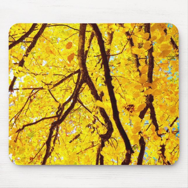 Fall branches - golden yellow mouse mat (Front)