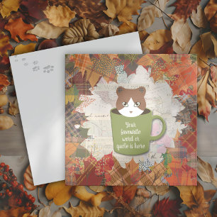 Fall Break Cat Flat Holiday Card