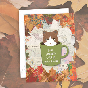 Fall Break Cat Holiday Postcard