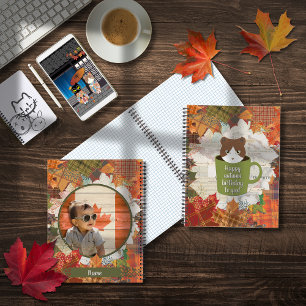 Fall Break Cat Spinal Notebook