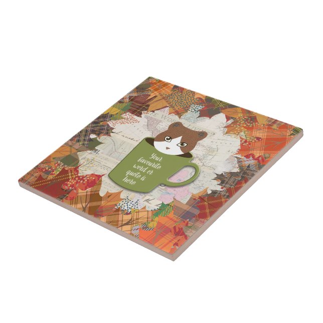 Fall Break Cat Tile (Side)