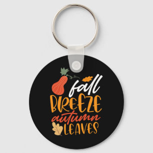 Fall Breeze And Autumn Leaves  Key Ring