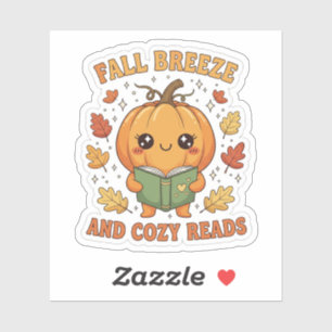 Fall Breeze and Cosy Reads Sticker – Cute Pumpkin