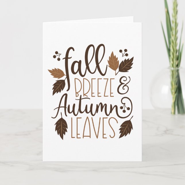 Fall Breeze Autumn Leaves Card (Front)