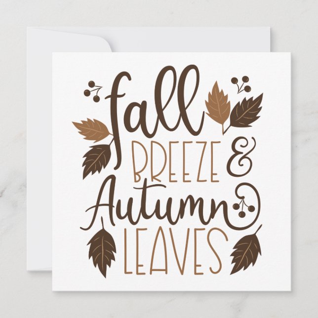 Fall Breeze Autumn Leaves Card (Front)