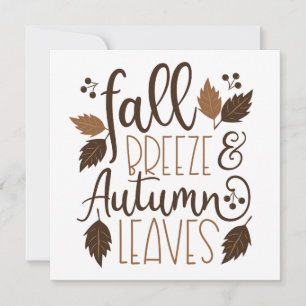 Fall Breeze Autumn Leaves Card