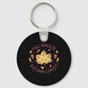 Fall Breeze Autumn Leaves Maple Leaf Key Ring