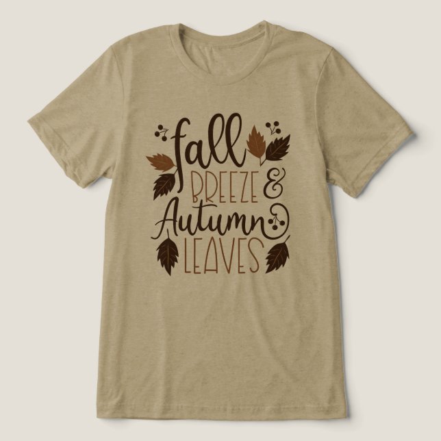 Fall Breeze Autumn Leaves Tri-Blend Shirt (Design Front)
