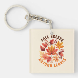 Fall Breeze, Autumn Leaves –Whimsical Fall Foliage Key Ring