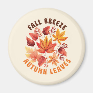Fall Breeze, Autumn Leaves –Whimsical Fall Foliage Magnet