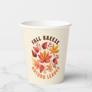 Fall Breeze, Autumn Leaves –Whimsical Fall Foliage Paper Cups