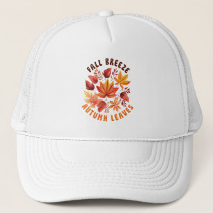 Fall Breeze, Autumn Leaves –Whimsical Fall Foliage Trucker Hat