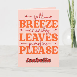 Fall Breeze Crunchy Leaves Pumpkins Please Autumn Card
