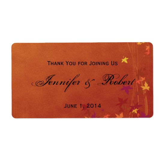 Fall Breezes Water Bottle Label Shipping Label
