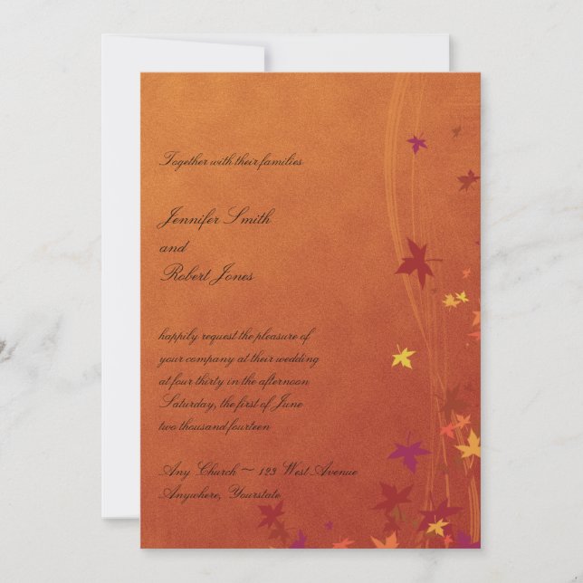Fall Breezes Wedding Invitation (Front)