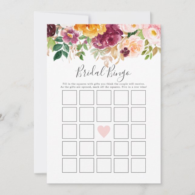 Fall Bridal Bingo Shower Game Invitation (Front)