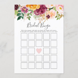 Fall Bridal Bingo Shower Game Invitation