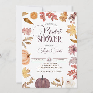 Fall Bridal Shower, Boho Autumn Bride-to-be Invitation
