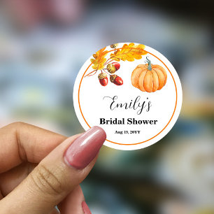 Fall Bridal Shower Classic Round Sticker