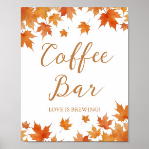 Fall Bridal Shower Coffee Bar Poster